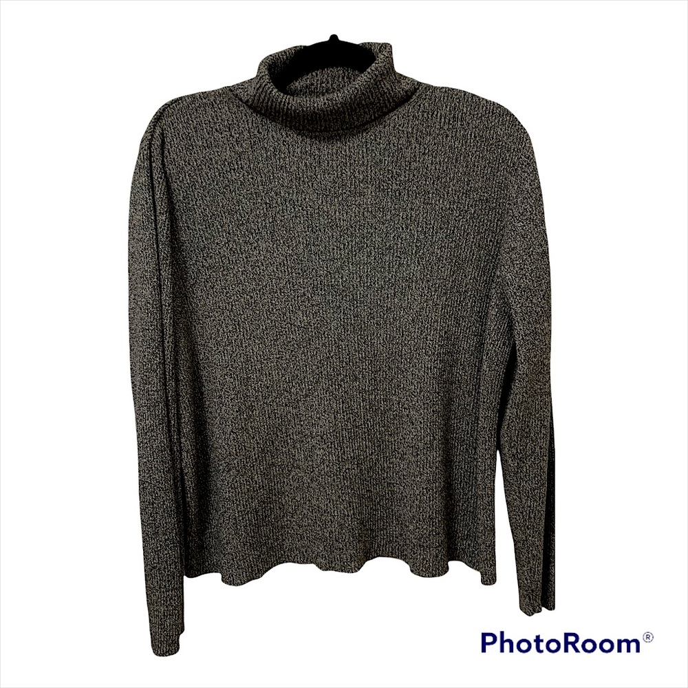 Karen Scott | Turtleneck Sweater Gray Marled Winter Top Long Sleeves Size XL